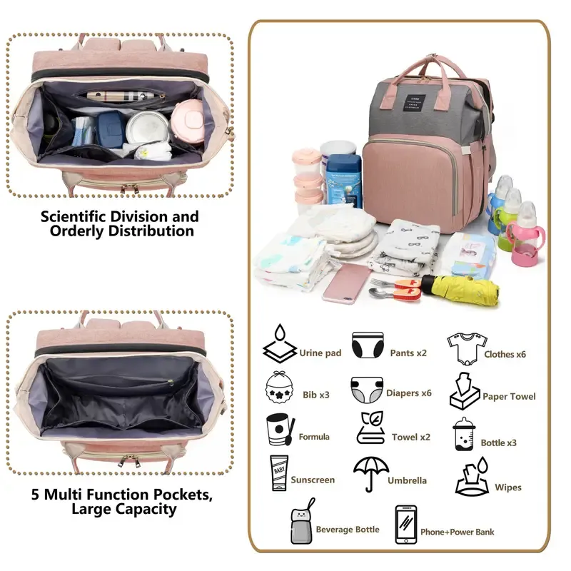 Lamroro Moire Diaper Bag Backpack