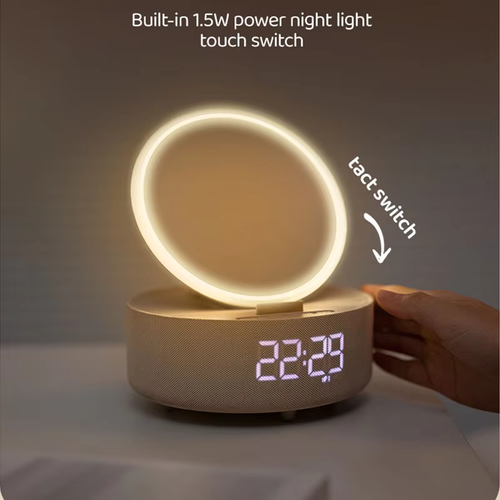 5 in 1 Smart Night Light Bluetooth Speaker Clock Makeup Mirror