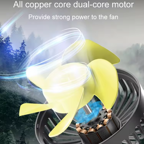 Dual Head Rotatable Car Rear Seat Fan