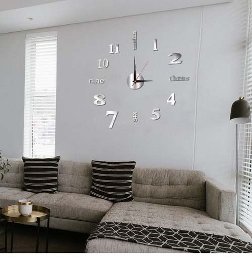 Modern 3D Sticker Digital Wall Clock