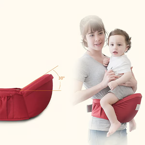 Happyflute Ergonomic Hip Seat Baby Carrier and Waist Stool. It's a convenient front baby carrier suitable for infants aged 3 - 36 months.