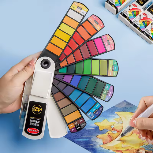 42 Color Portable Watercolor Paint Set