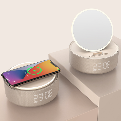 5 in 1 Smart Night Light Bluetooth Speaker Clock Makeup Mirror