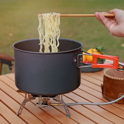 Camping Portable Cookware with Camping Stove, Outdoor Mugs Cutlery Sporks Kit