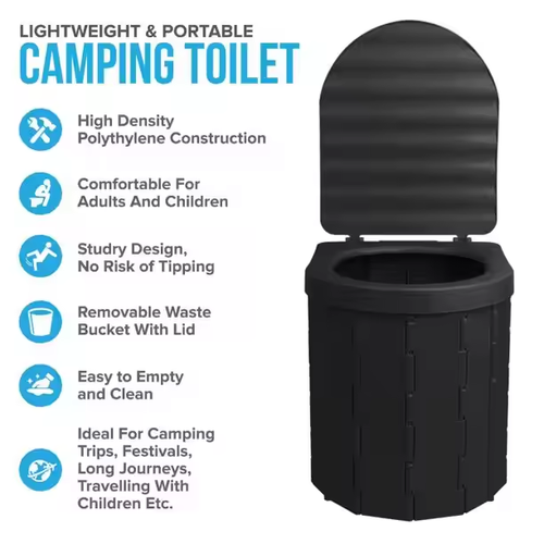 2-Pack Foldable Portable Camping Toilets