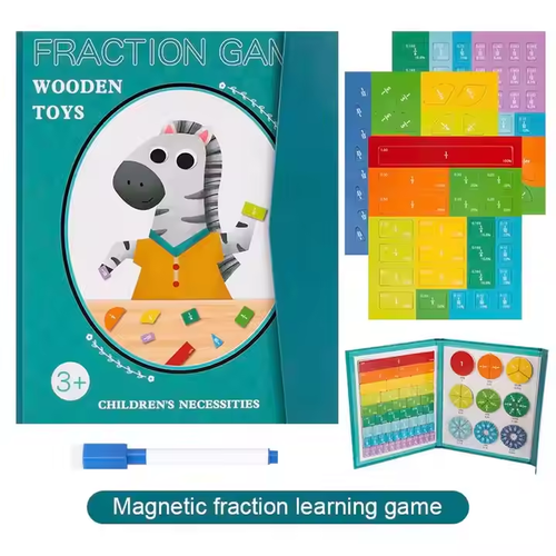 Magnetic Fraction Learning Wooden Toy Set