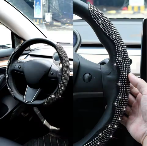 2-Pack Sparkling Rhinestone Steering Wheel Cover