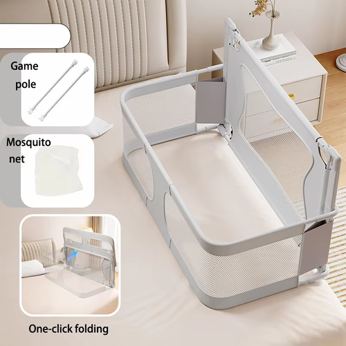 Foldable Baby Sleeping Bed with Safety Rail With Mosquito Net
