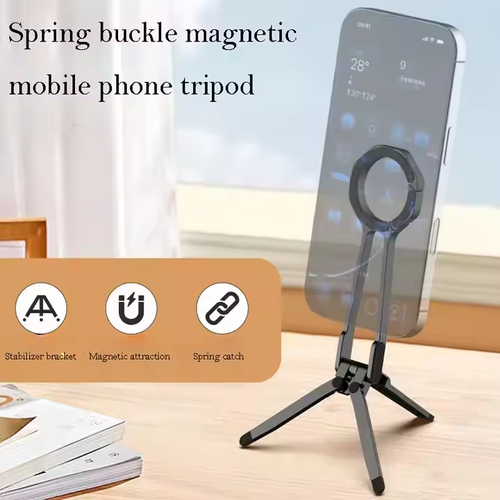 Foldable Magnetic Phone Stand Spring Clip Multi Functional