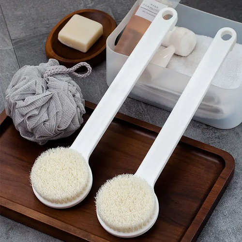 Buy one get one free Bathtub Shower Cleaning Scrubber Bath Brush with Long Wooden Stick Handle Body Brush Deep Cleaning Bath Brush
