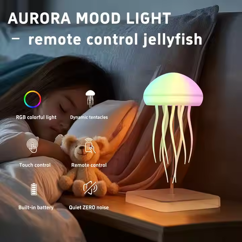 Aurora Mood Light Remote Control Jellyfish Lamp RGB Colorful Dynamic Tentacles