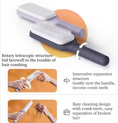 Easy Clean Telescopic Hair Comb