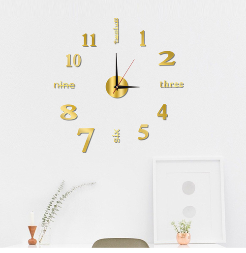 Modern 3D Sticker Digital Wall Clock