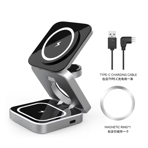 3 in 1 Magnetic Wireless Charger For iPhone AirPods iWatch