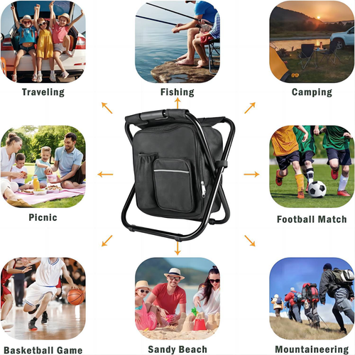 Multifunctional Folding Insulated Refrigeration Camping Stool Backpack