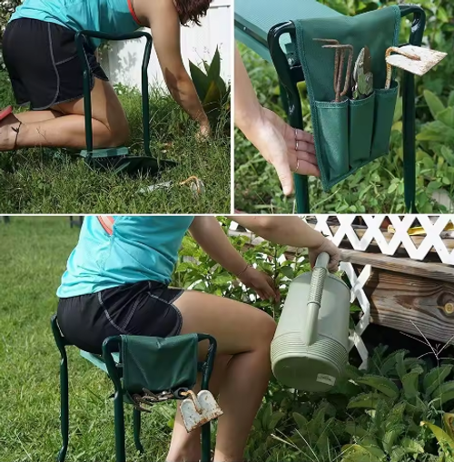 Foldable Garden Kneeler Seat with Storage Pouch