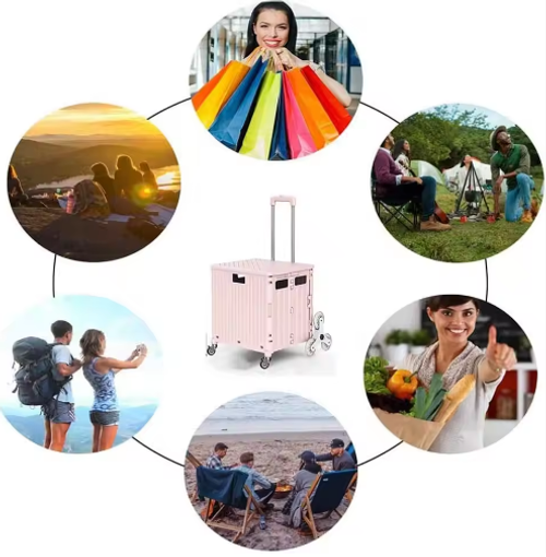 Portable Upgrade 8 Wheel Climbing Folding Trolley