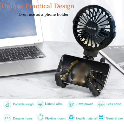 Baby Stroller Handheld Rechargeable USB Bladeless Folding Shakeable Head Mini Fan