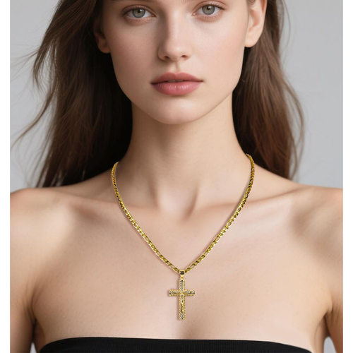 Diamond cross full of diamonds hand-painted NK side chain necklace and pendant hip-hop fashion