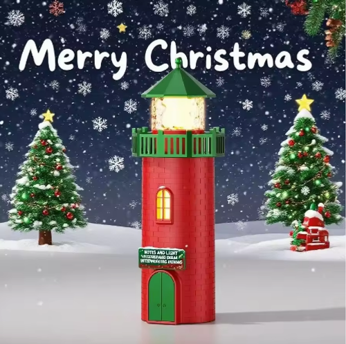 Christmas Themed Lighthouse Night Light Speaker