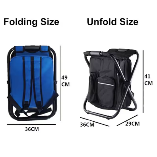 Multifunctional Folding Insulated Refrigeration Camping Stool Backpack