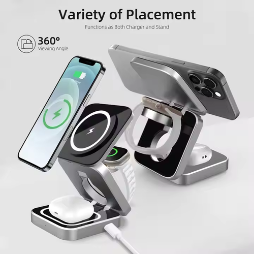 3 in 1 Magnetic Wireless Charger For iPhone AirPods iWatch