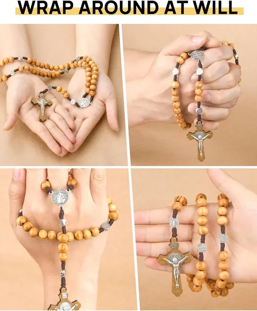 Hand made Wooden Rosary With Cross