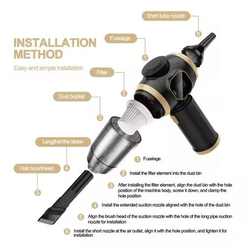 High power handheld car vacuum cleaner, battery cordless mini design, portable cordless vacuum cleaner for home and outdoor use