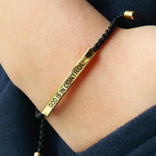 Adjustable Gold-Tone Woven Bracelet