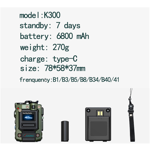 K300 4G Two Way Radio Multi Frequency Walkie Talkie