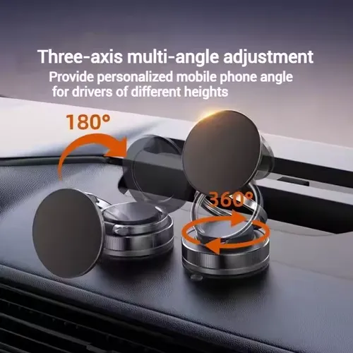 Rotating Vacuum-Suction Phone Holder – Black
