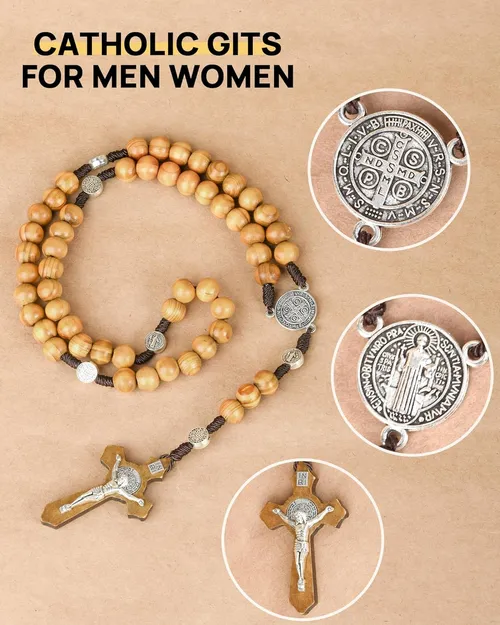 Hand made Wooden Rosary With Cross