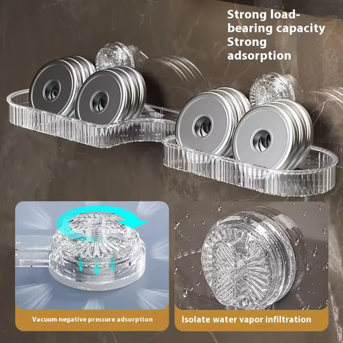 2-Pack Transparent Acrylic Wall Mounted Bathroom Organizer