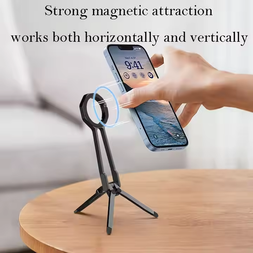 Foldable Magnetic Phone Stand Spring Clip Multi Functional