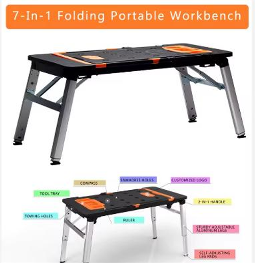 7-In-1 Multi-Purpose Folding Workbench