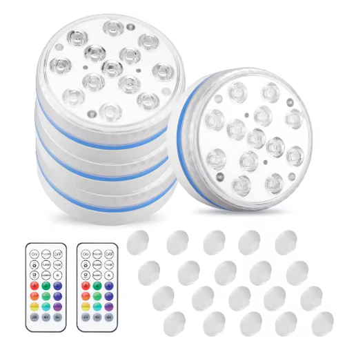 4-Pack Colorful Multi Mode Submersible LED Lights