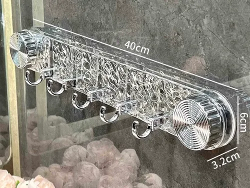 No-Drill Bathroom Hook Rack