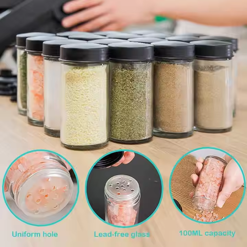360 Rotate Spice Rack With 18 Glass Jars
