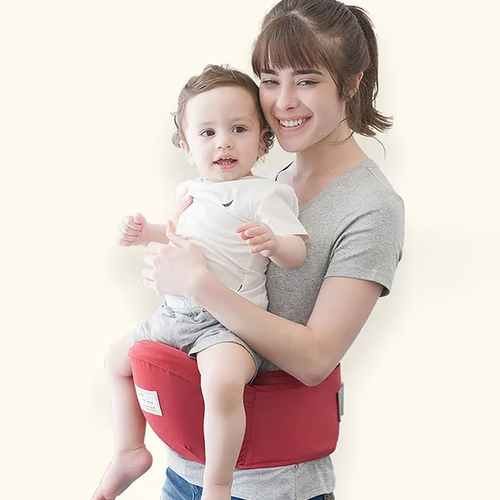 Happyflute Ergonomic Hip Seat Baby Carrier and Waist Stool. It's a convenient front baby carrier suitable for infants aged 3 - 36 months.