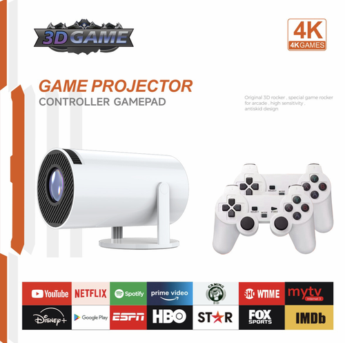 4K Game Projector with Controller Gamepad