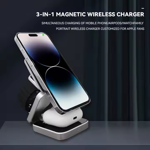 3 in 1 Magnetic Wireless Charger For iPhone AirPods iWatch