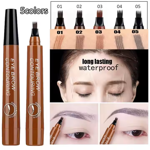 5 colors four-head bifurcated liquid eyebrow pencil four claws waterproof and anti-Han long-lasting not easy to smudge lazy eyebrow pencil