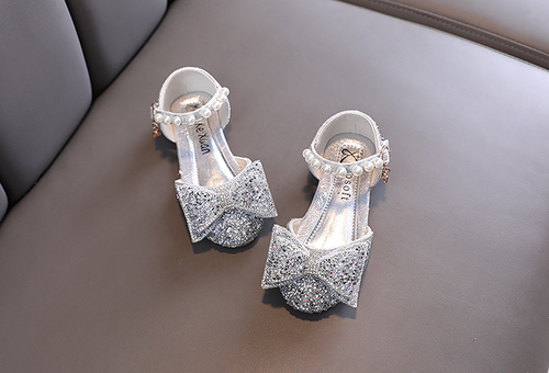 Sparkle Bow Girls Princess Sandals