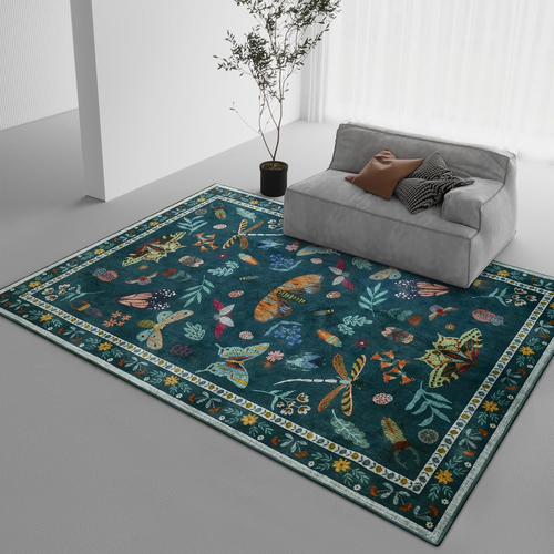 140*200cm ColorfulI nsect Printed Decor Rug