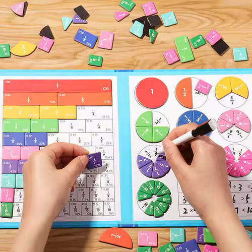 Magnetic Fraction Learning Wooden Toy Set