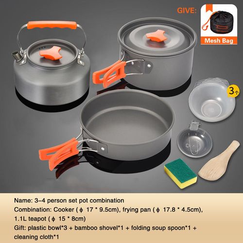 Camping Portable Cookware with Camping Stove, Outdoor Mugs Cutlery Sporks Kit