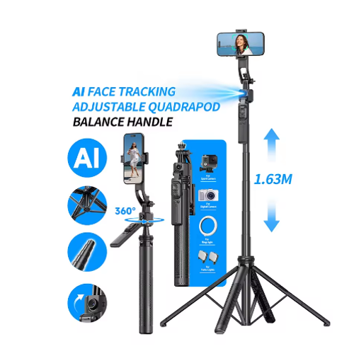 360 Rotation AI Tracking Selfie Stick Tripod