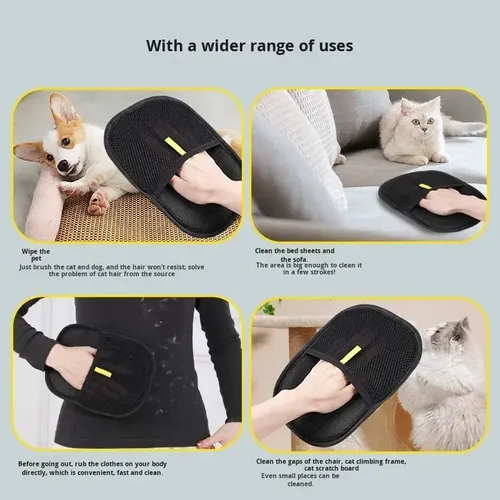 Pet Hair Cleaning Gloves & Brushes – 4 Pieces