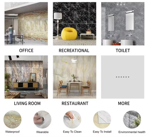 10-Pack 30*60cm Durable Marble Pattern Wall Stickers Cuttable