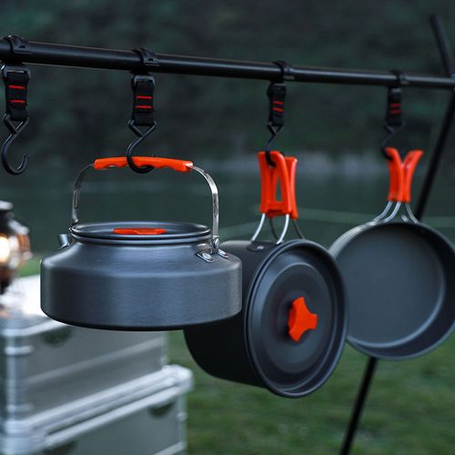 Camping Portable Cookware with Camping Stove, Outdoor Mugs Cutlery Sporks Kit